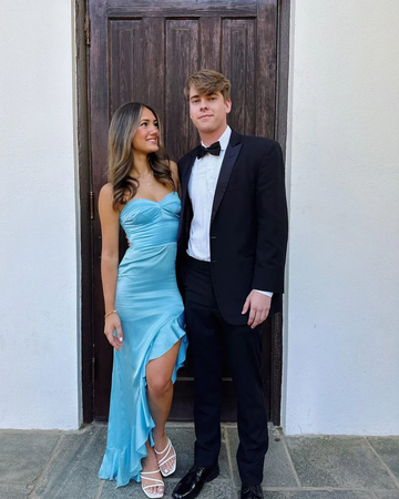 Sexy Mermaid Ruffles Slit Long Party Prom Dress Strapless Evening Dress HZ1023